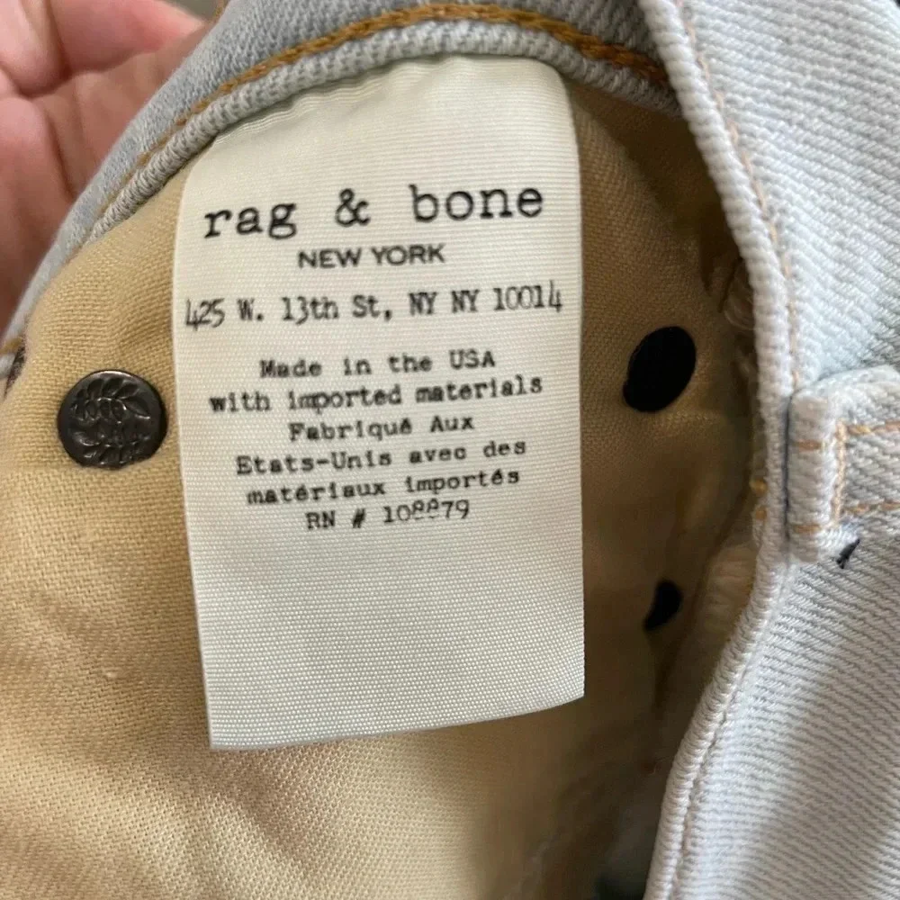 rag & bone Dre Cutoff Ankle Cropped Skinny Jeans Color Achilles Size 25